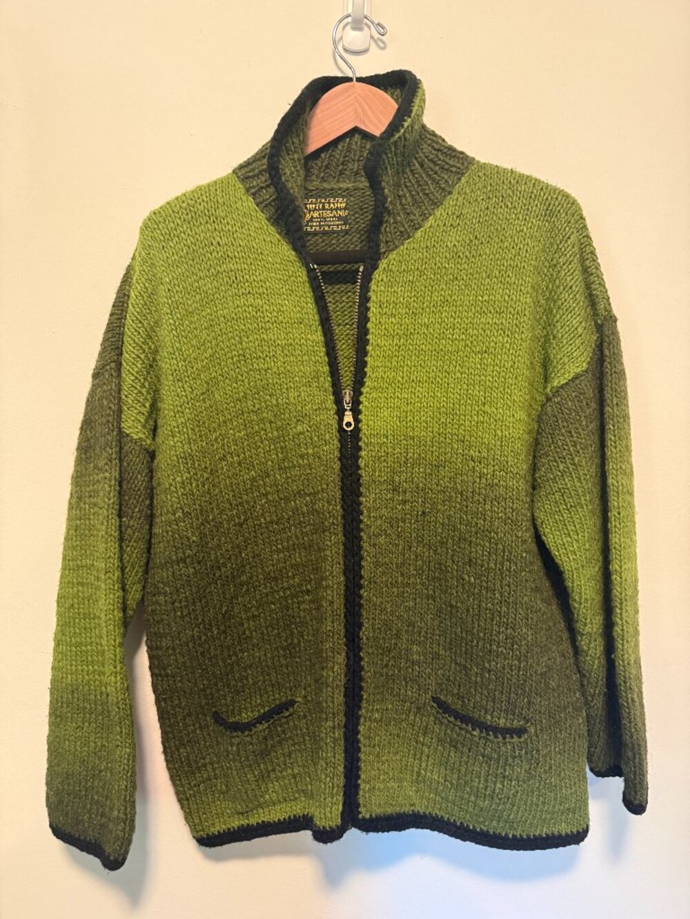 Green wool sweater- Size XL